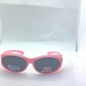 Ladies pink polarized overglasses with bling